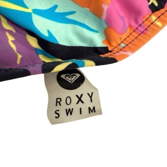 Roxy Floral Print Halter Triangle Tie Side Bikini Set 2 Piece Multicolor Small - Picture 3 of 3